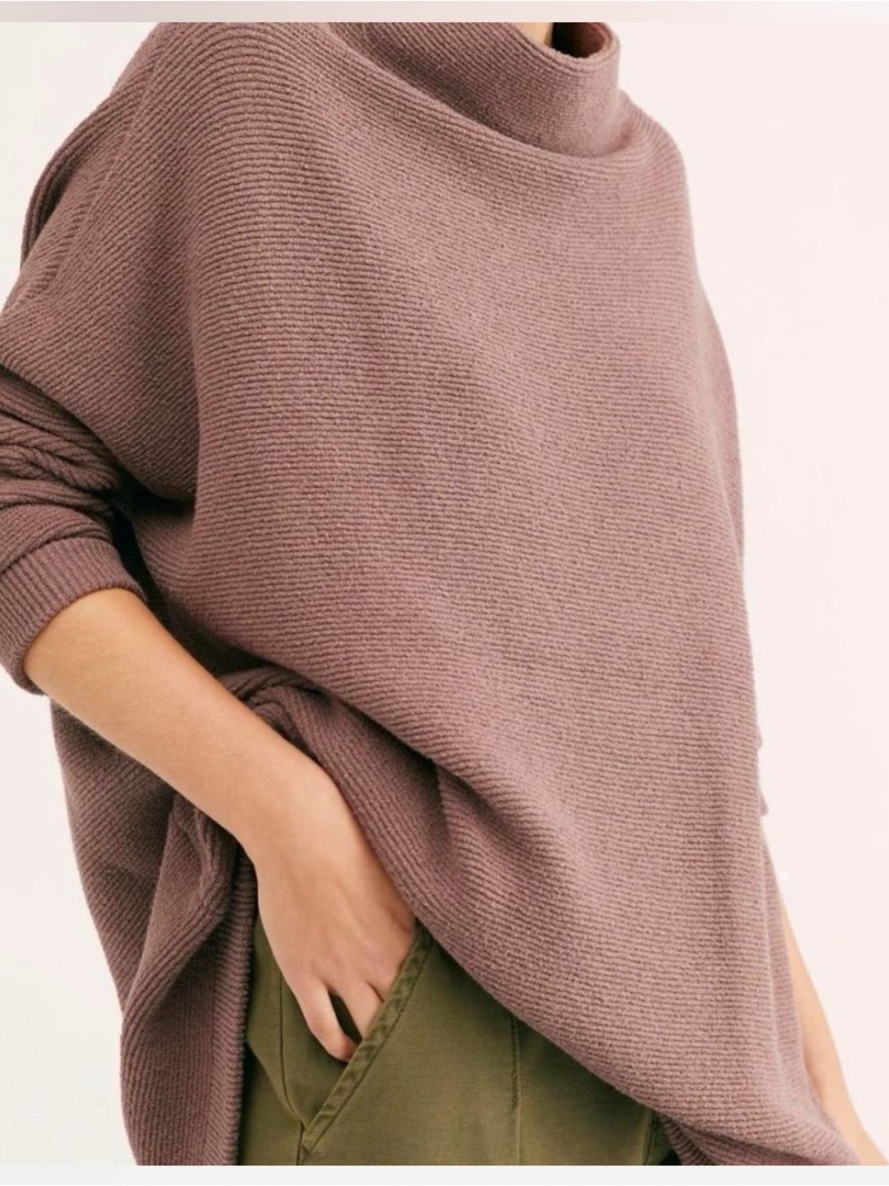 Free People Ottoman Slouchy Tunic Top Sweatshirt Extra Small Nutmeg Brown
